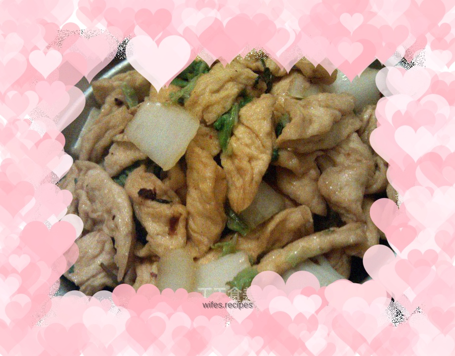 Stir-fried tofu puffs with baby cabbage