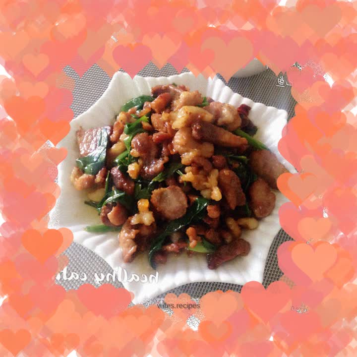 Stir-fried pork slices