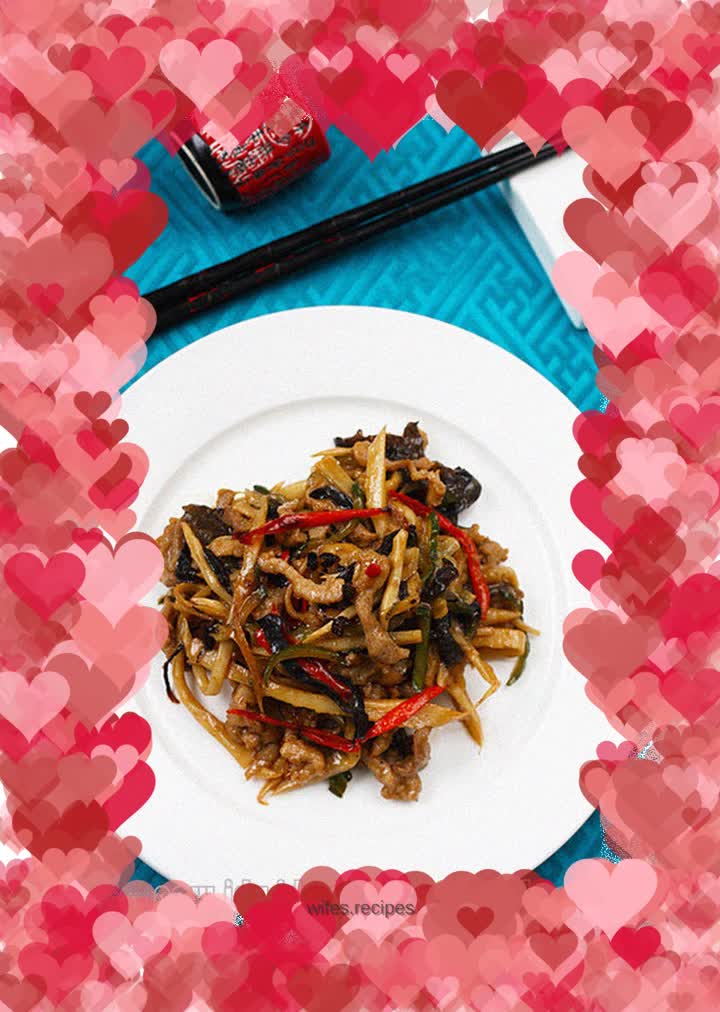 Shredded pork with pepper flavor