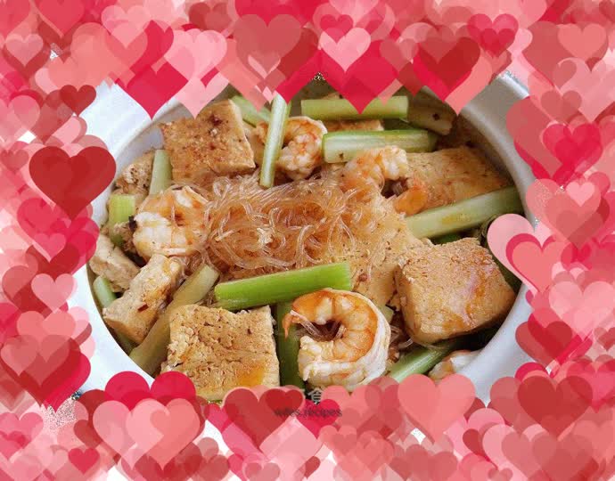 Prawn Vermicelli and Tofu in Pot