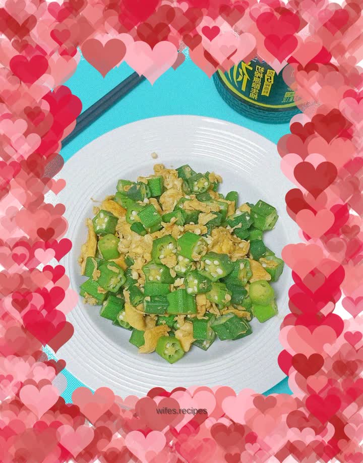 Okra scrambled eggs
