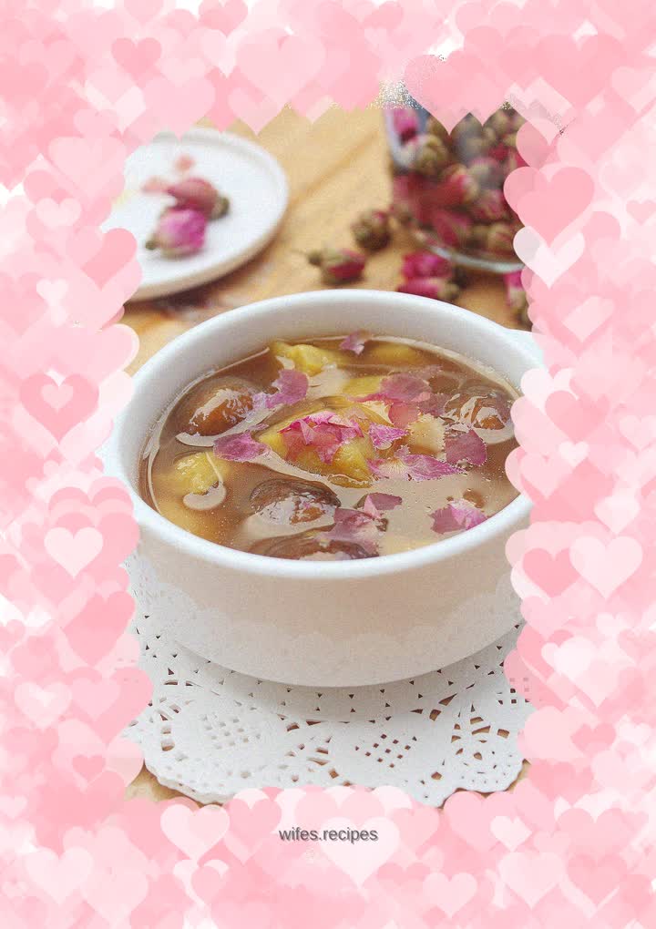 Red date and rose glutinous rice balls