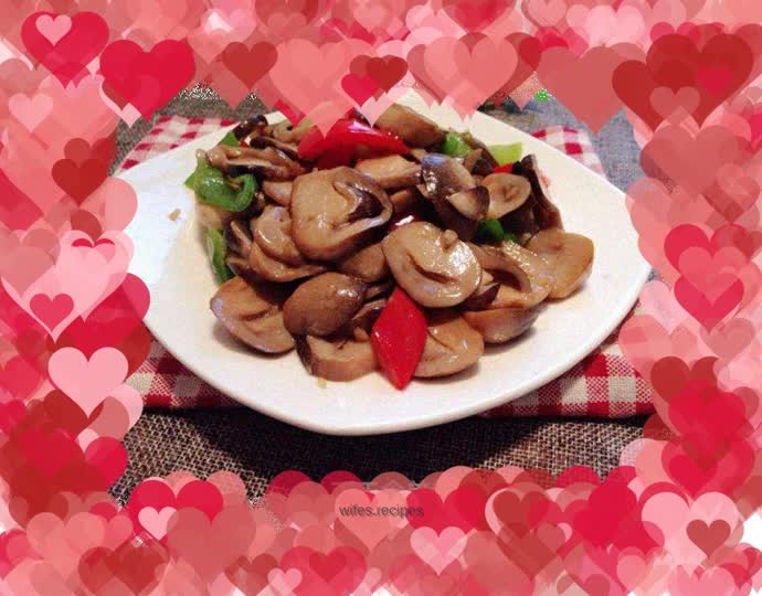 Stir-fried straw mushrooms