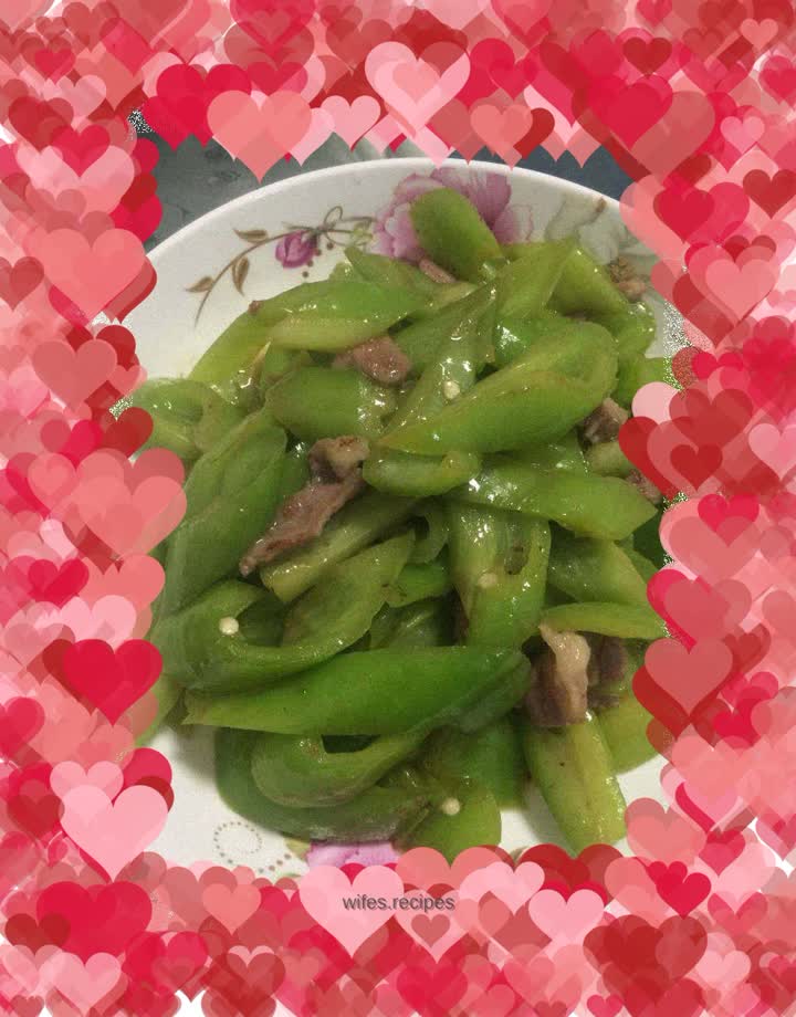 Green pepper meat slices