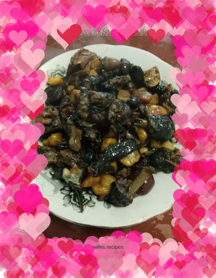 Chestnut roasted black-bone chicken