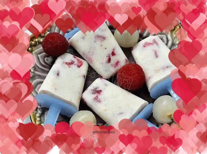 Bayberry and lychee popsicles