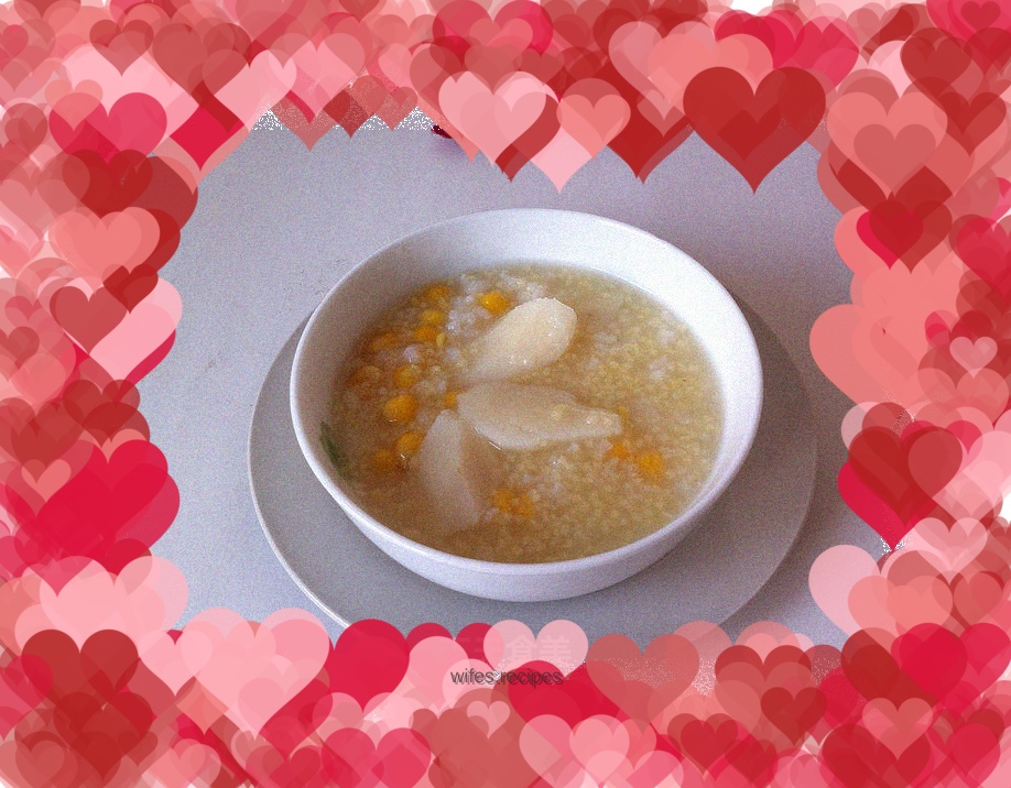 Yam, corn and millet porridge