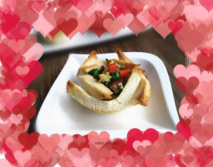 Shepherd's Purse Fried Rice Toast Cup