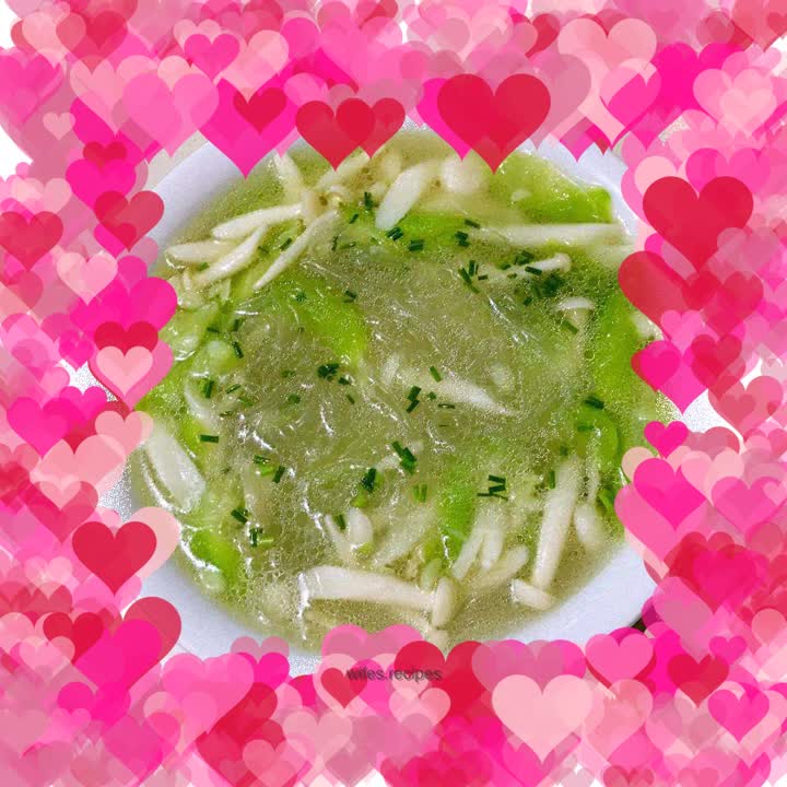 Seafood Mushroom and Luffa Vermicelli Soup