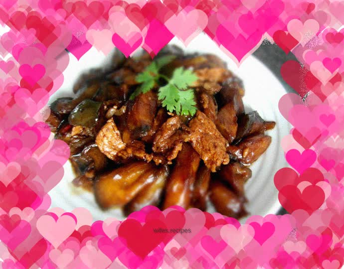 Home-cooked eggplant