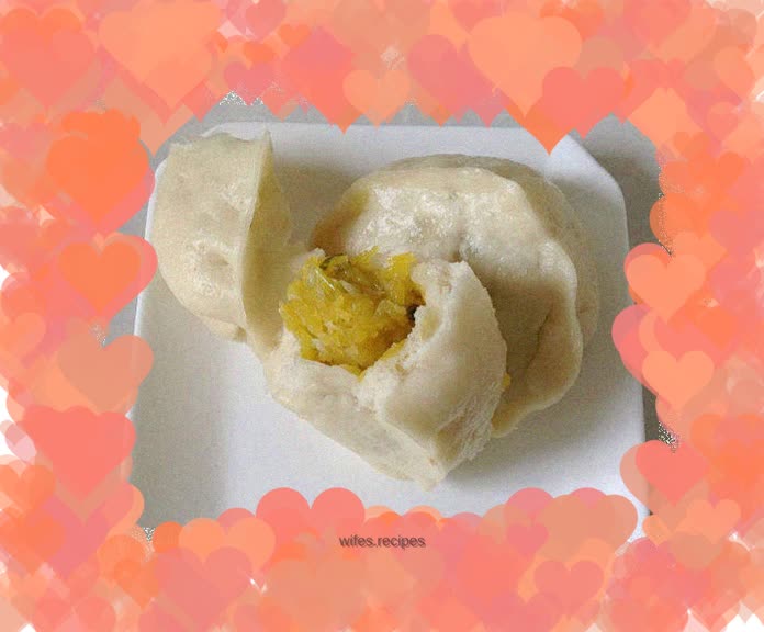 Square melon buns (pumpkin)--the most authentic steamed buns with vegetarian filling