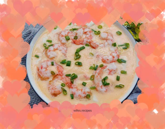 Steamed Egg with Shrimp and Tofu