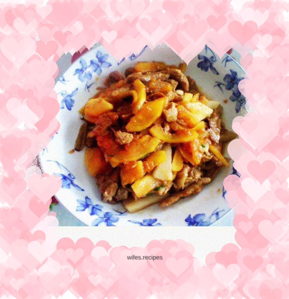 Stir-fried pork slices with papaya