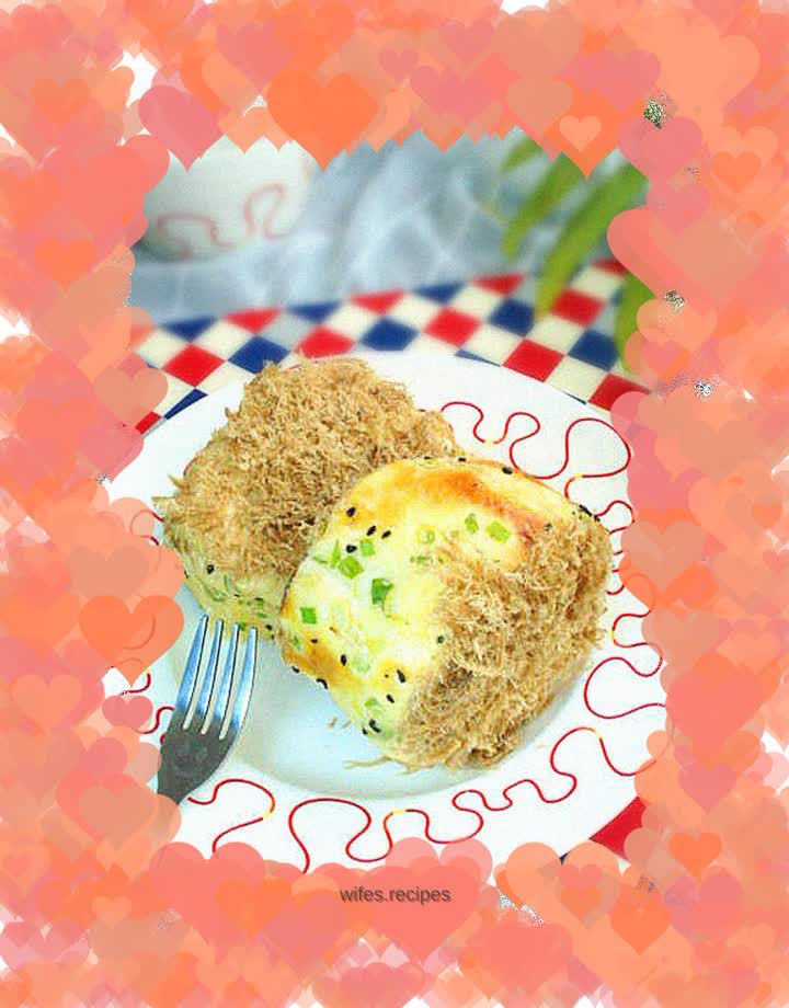 Onion-flavored pork floss rolls