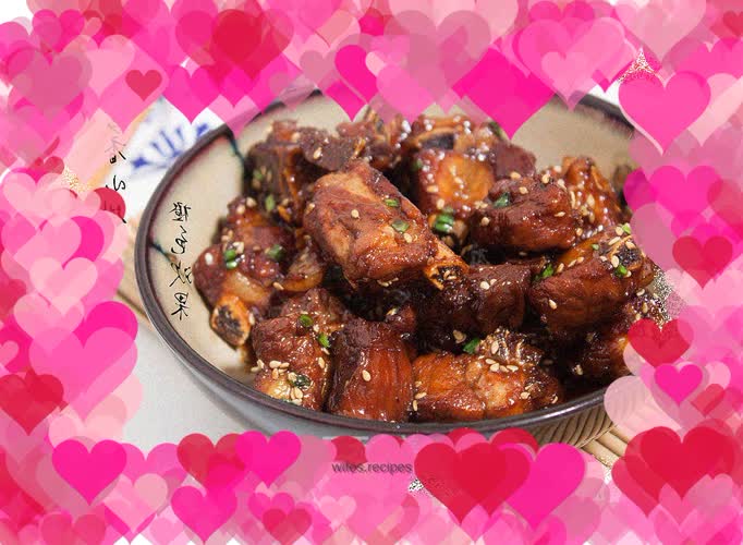 Plum-flavored short ribs--sweet and sour, fall in love with chewing ribs