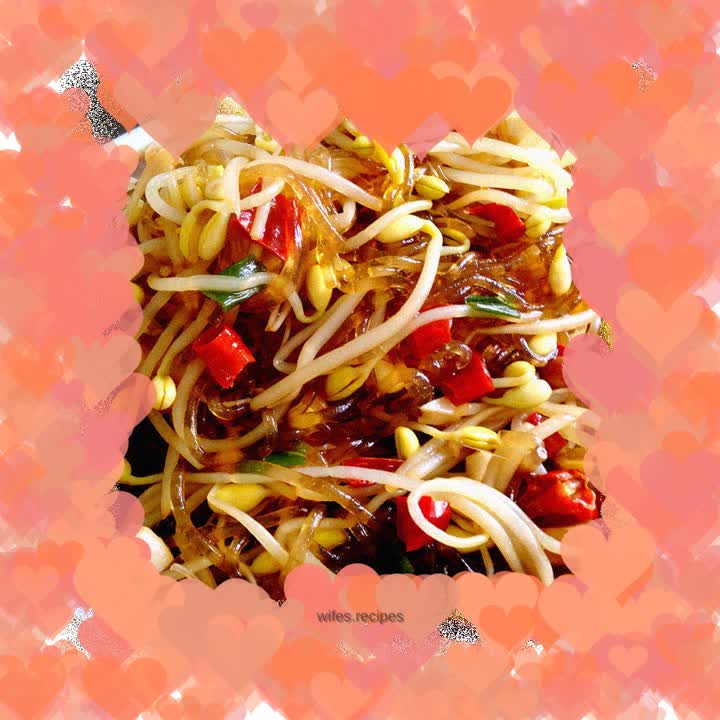 Bean sprouts stewed with vermicelli