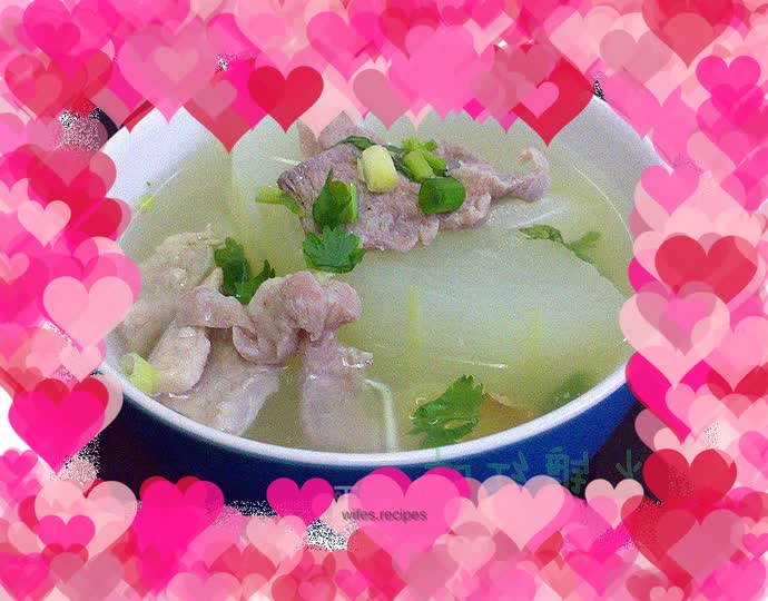 Fresh meat and winter melon soup
