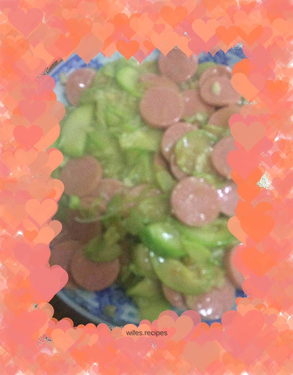 Stir-fried Sausage with Horny Melon