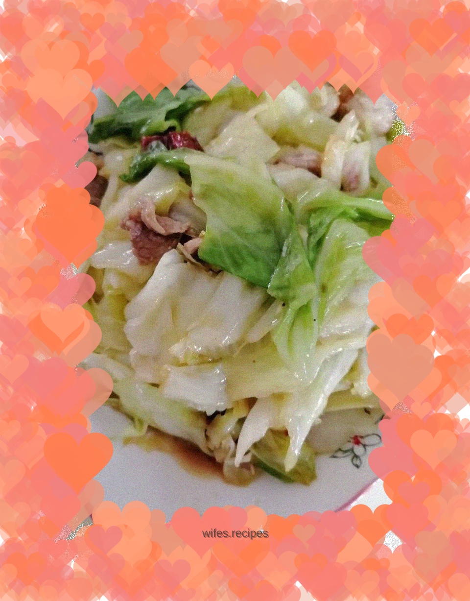 Hand-shredded cabbage