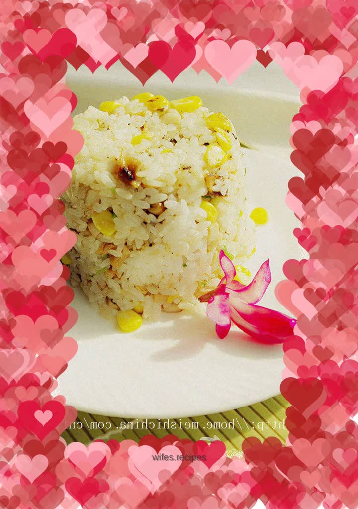 Dried squid and corn fried rice