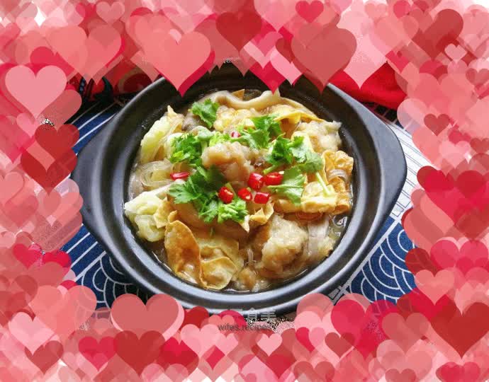 Stewed Chicken Nuggets with Oyster Mushroom and Cabbage