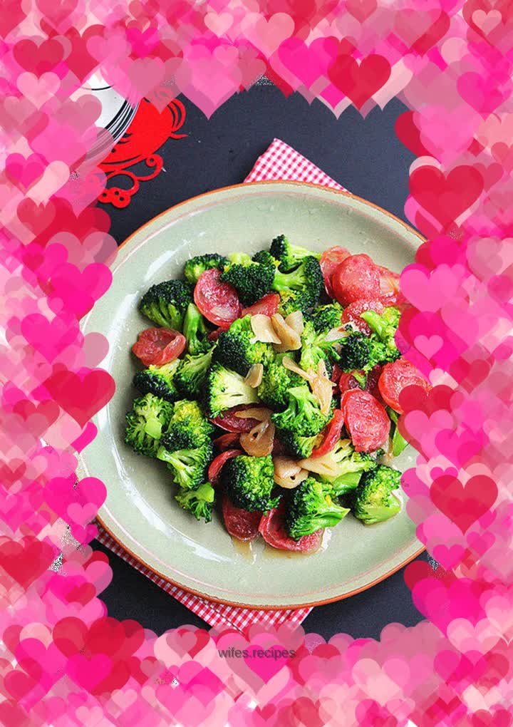 Fried Sausage with Broccoli