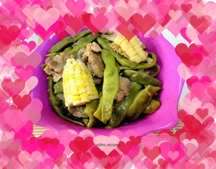 Beans stewed with corn