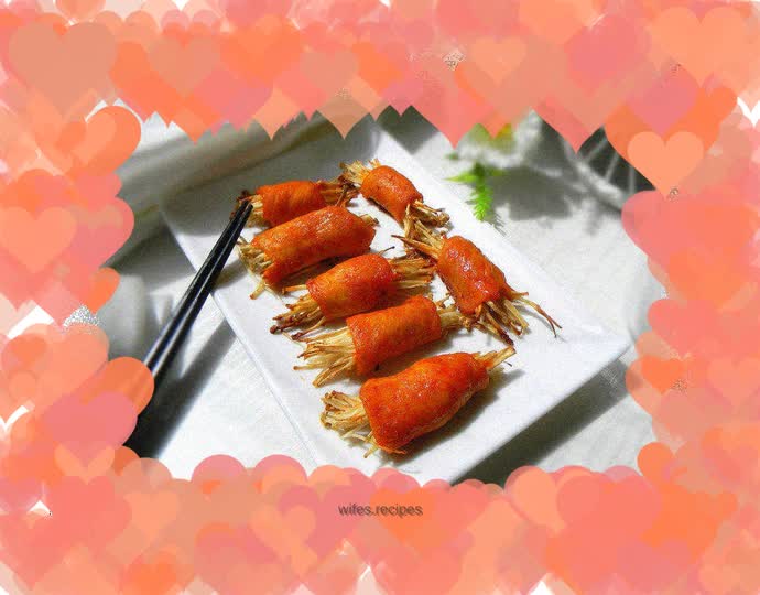 Enoki Mushroom Chicken Roll