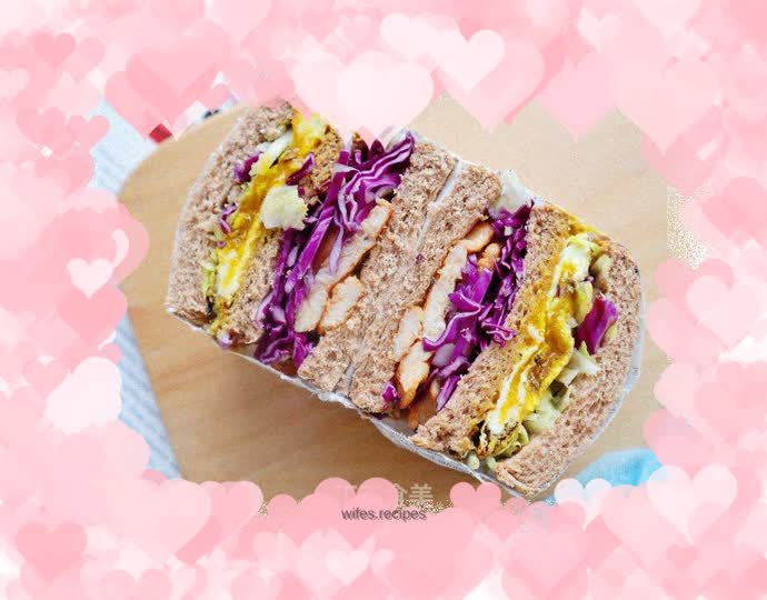 Fat-reducing quick breakfast bento❗️Whole wheat toast sandwich❗️Fat-reducing staple food meal replacement