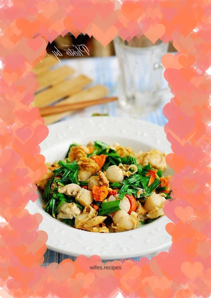 Stir-fried clams with leeks