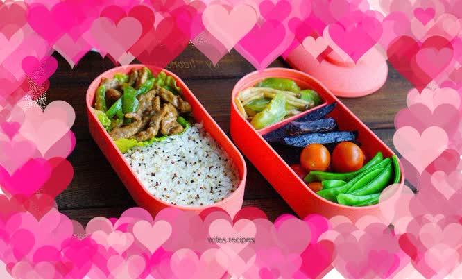 Black pepper beef bento