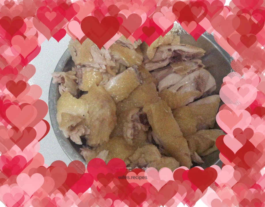 White-cut chicken + carrot, corn, water chestnut and yam soup