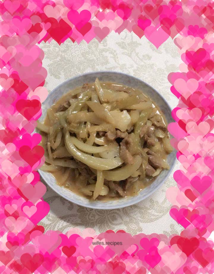 Quick dish - fried pork with pickles