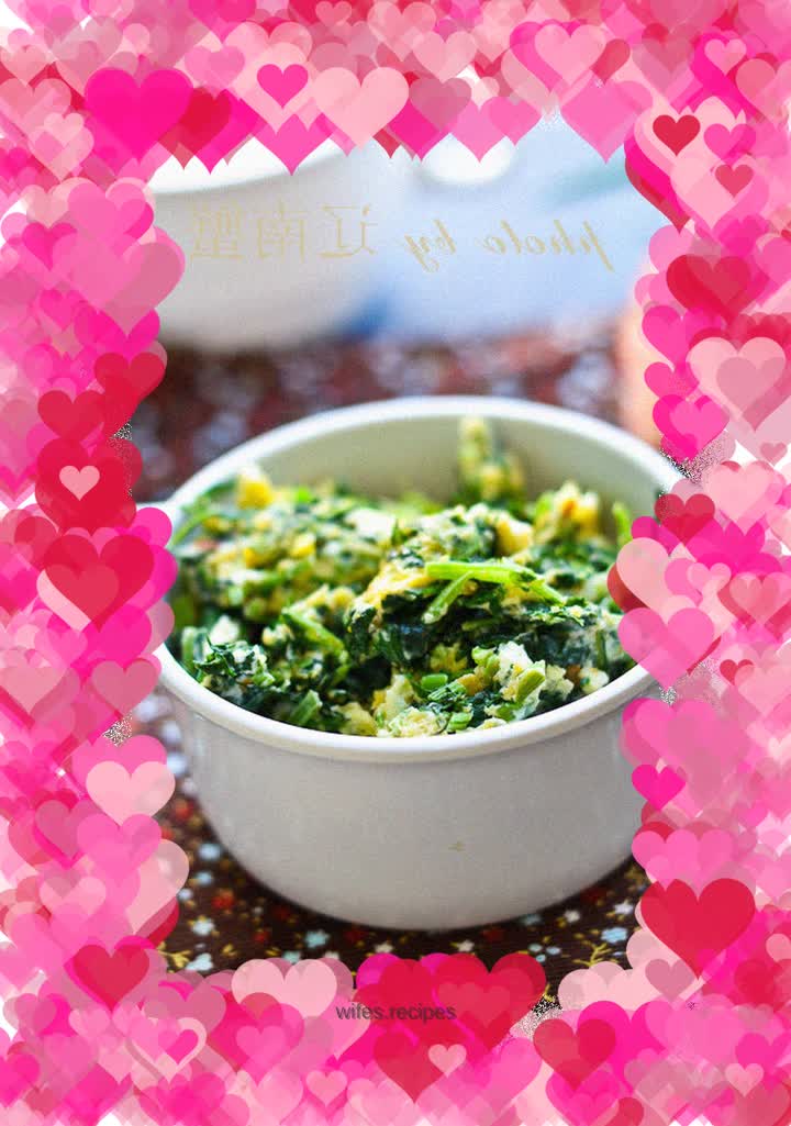 Green vegetables and egg