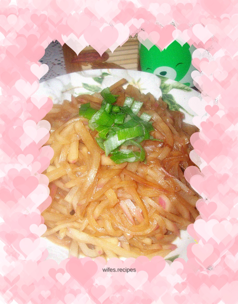 Grilled shredded radish