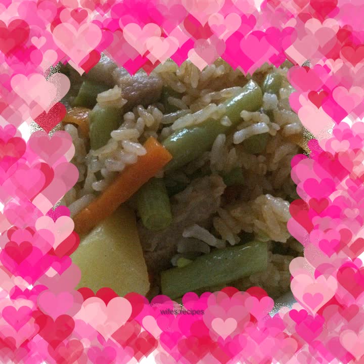 Braised rice with green beans