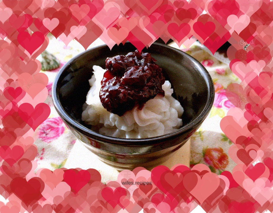 Blueberry jam and yam puree