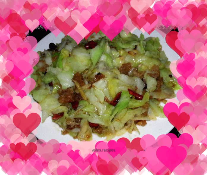Stir-fried cabbage with oil residue