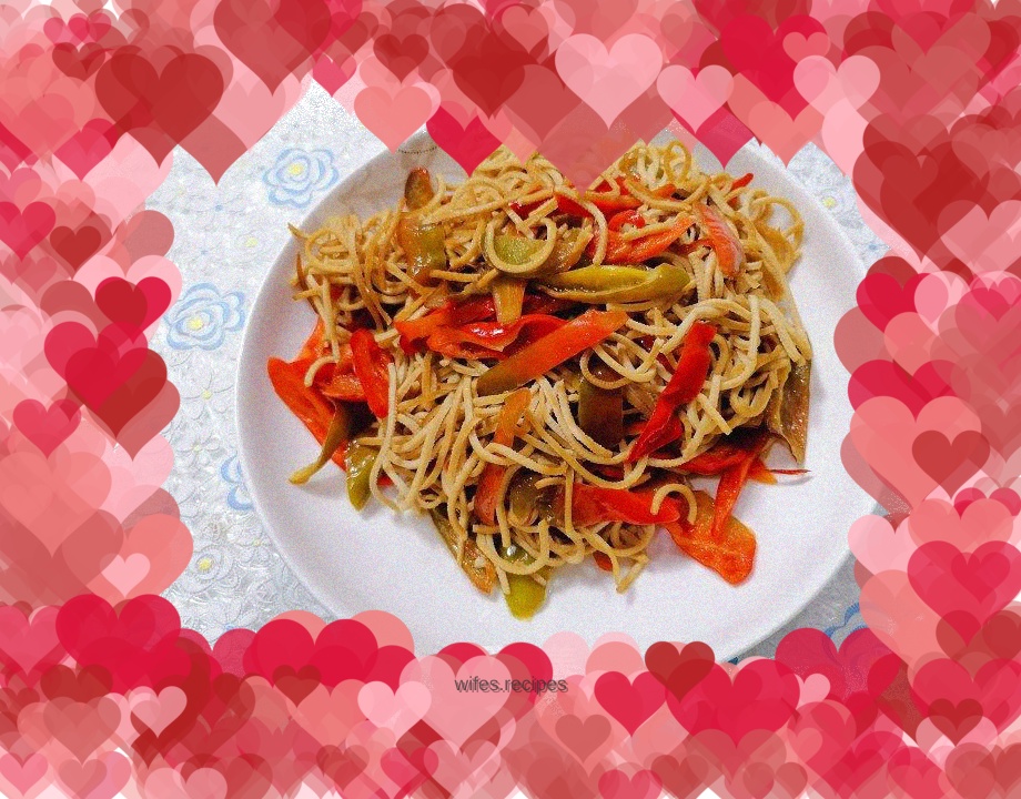 Stir-fried shredded red pepper