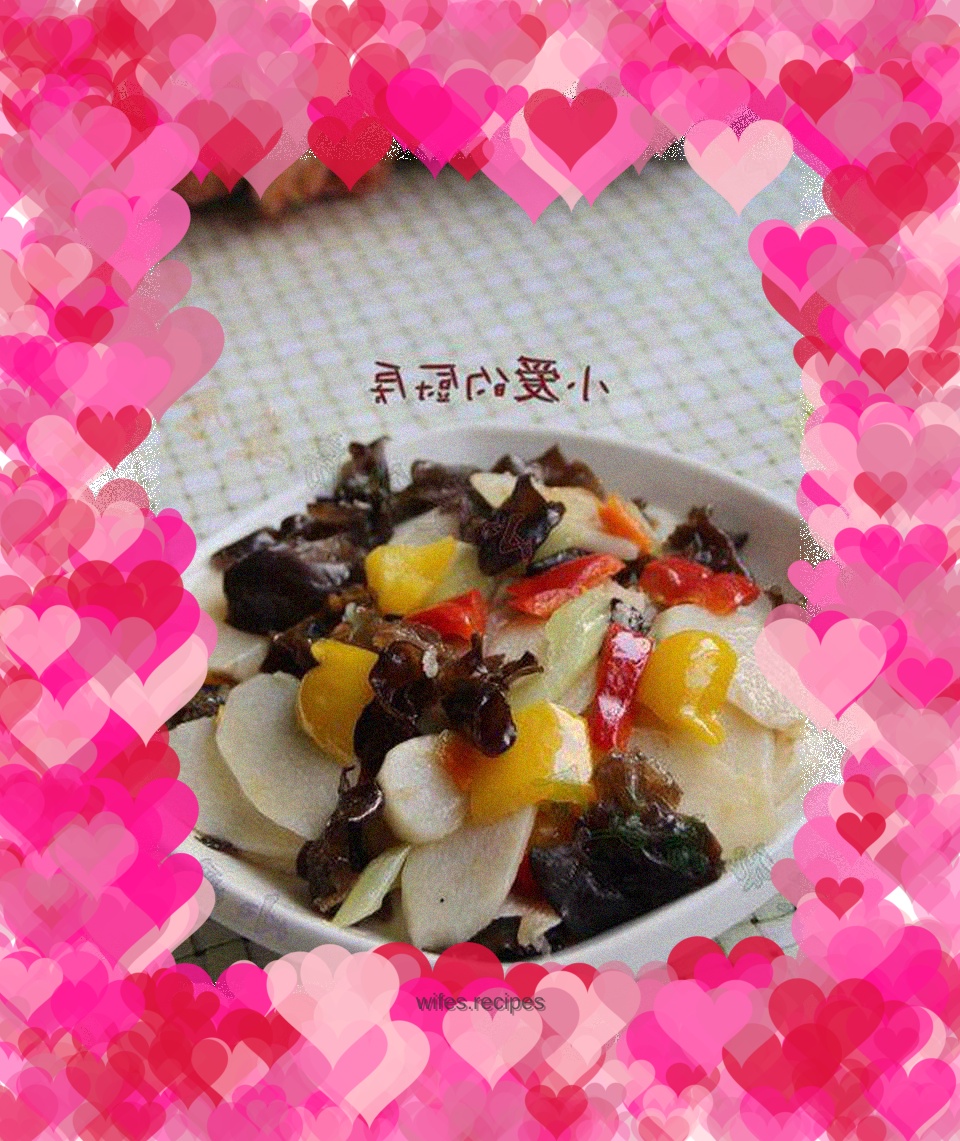 Fried fungus with yam