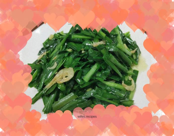 Fried leeks with shrimp skin