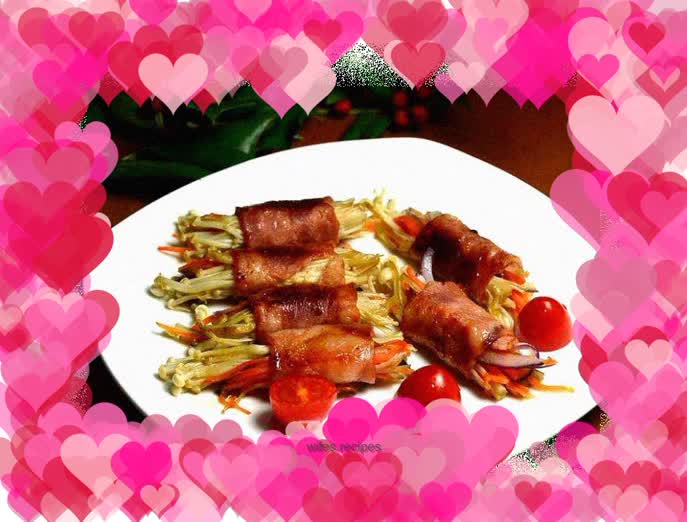 Mushroom and Vegetable Bacon Rolls