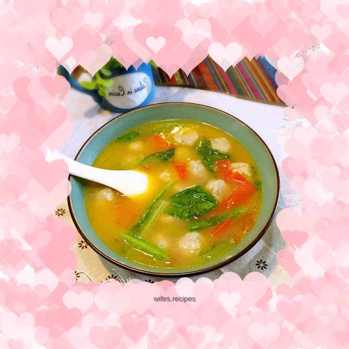 Tomato fish ball soup