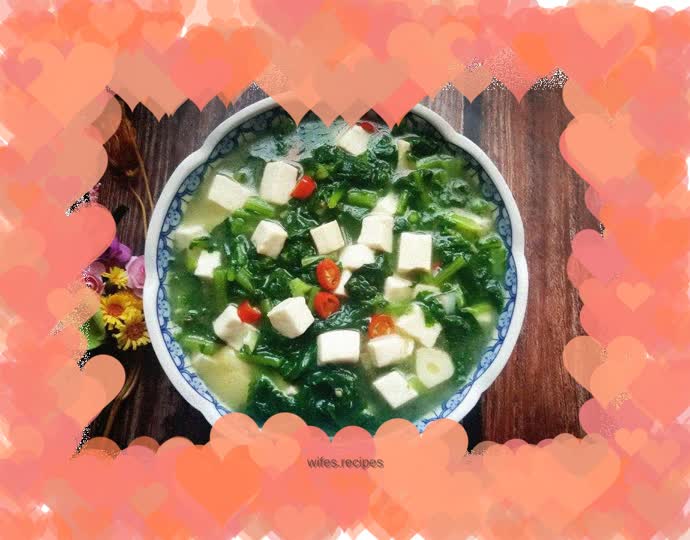 Braised southern tofu with white radish tassels