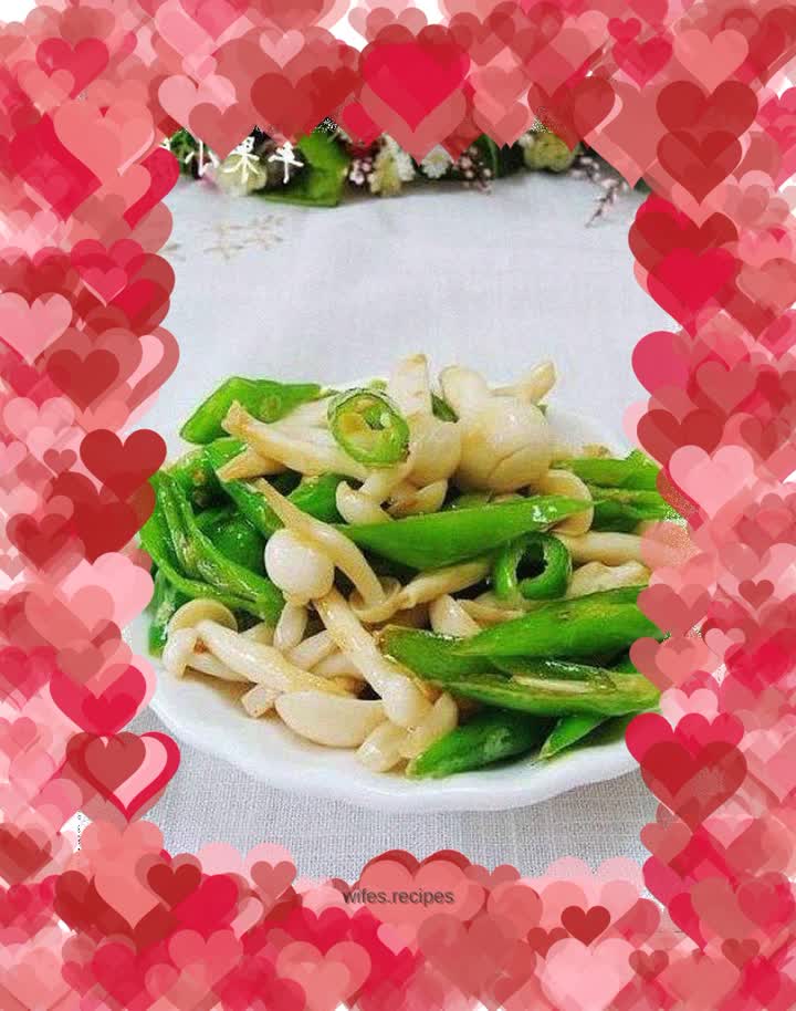 Hangzhou pepper and white jade mushroom