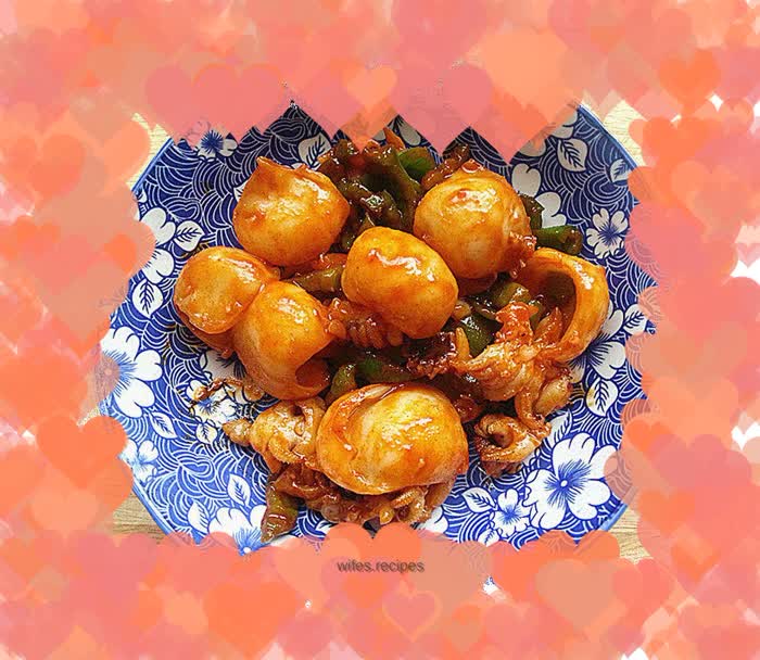 Homemade braised cuttlefish in sauce