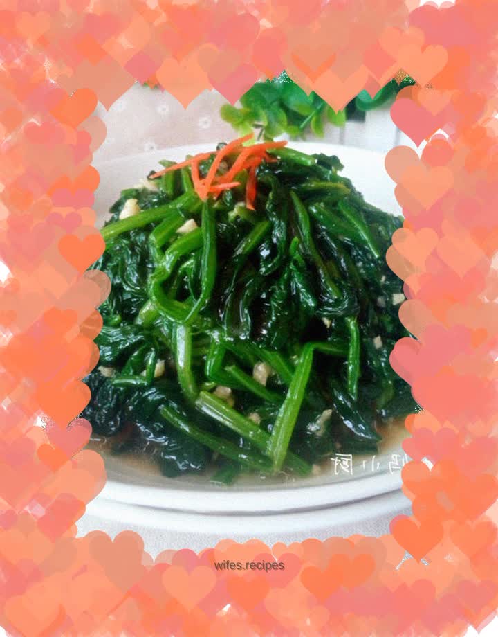 Spinach with secret sauce—with Baoma’s recipe for cold salad oil