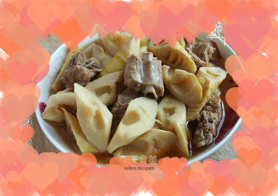 Naked pork chop with spring bamboo shoots