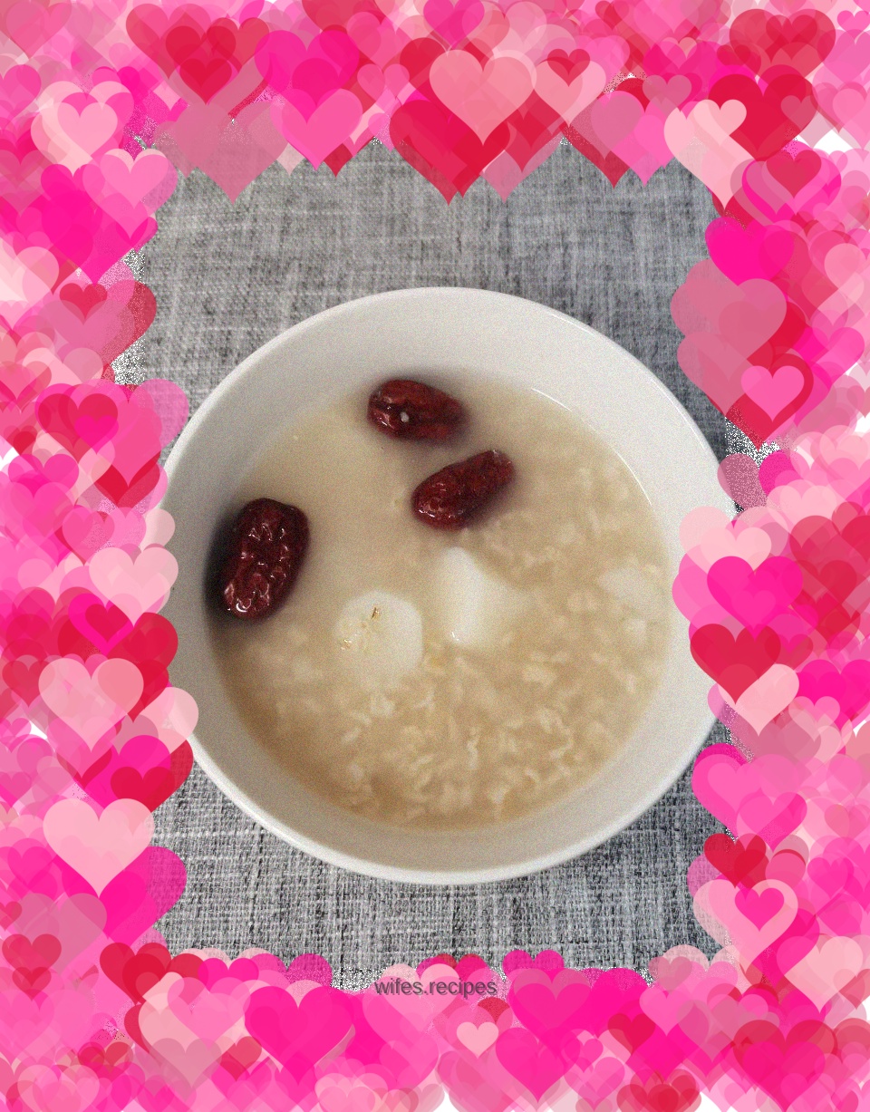Yam, red dates and oatmeal porridge