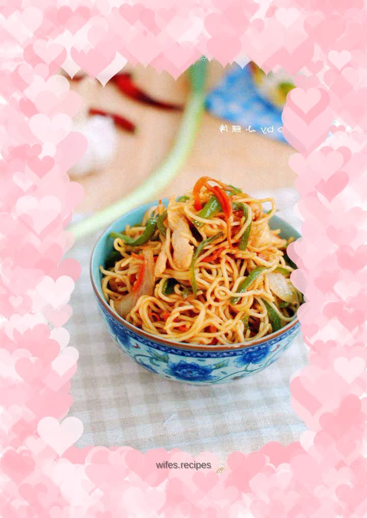 Shredded Chicken Fried Noodles----Home-style Fried Noodles that are highly praised by the whole family